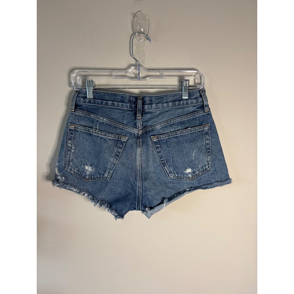 AGOLDE Parker Vintage Cut Off Denim Shorts Blue Distressed 25 A026E-1206 - Picture 3 of 9